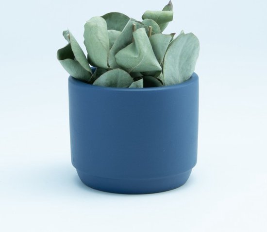 6 kleine keramieken bloempotjes - MARINEBLAUW  - D7/H6 cm - Ideaal in eigen huis of om te geven als bedankje.