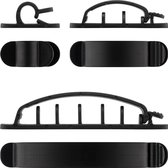 Kabelclip Set - 6 Langwerpige Clips - Zwart