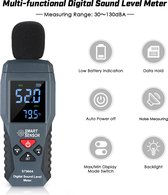 DSLMD - Decibelmeter - Zwembad meter - Smart Sensor -Zwart - db meter- Temperatuurmeter binnen - Temperatuurmeter zwembad -Temperatuurmeter buiten - temperatuurmeter bbq - Tachometer - Geluidsmeters - Geluidsniveaumeter