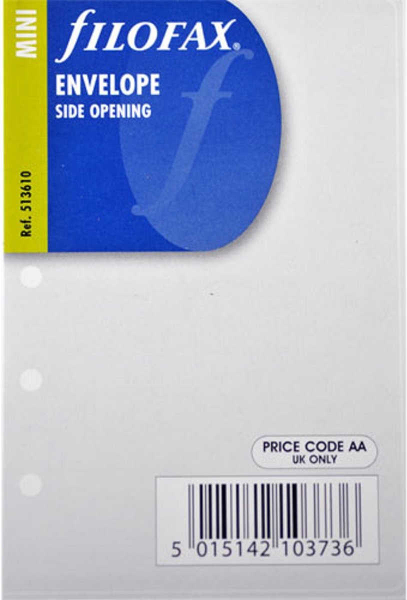 Filofax - vulling mini - envelop met zijopening - transparant