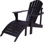 MaximaVida chaise de jardin adirondack en plastique avec repose-pieds Montréal noir - version luxe