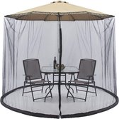 Muskietennet 2.7 m parasol  Vliegengordijn parasol met verzwaarde rand – parasol klamboe – parasol - horrengaas – muggengaas – muggennet – muskietennet
