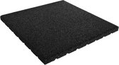 Rubber tegels 30 mm - 0.75 m² (3 tegels van 50 x 50 cm) - Zwart