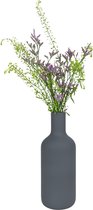 QUVIO Vase - Mat - Anthracite - Vases - Faïence - Vase à fleurs - Pour l'intérieur - Pour fleurs séchées - Accessoires de maison - Accessoires Accessoires décoratifs - 7 x 7 x 20 cm