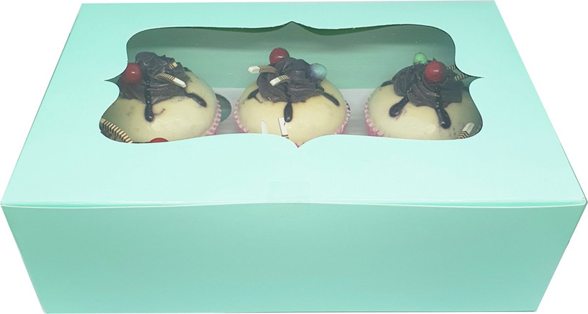 Mint doos voor 6 cupcakes (10 stuks)