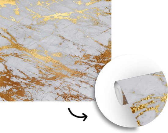 Papier peint - Papiers Papier peint photo Marbre - Motifs - Or - Largeur 300 cm x Hauteur 300 cm