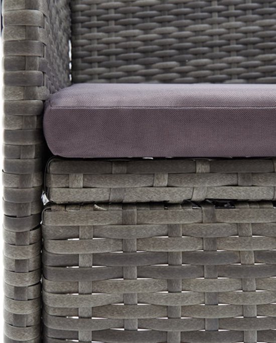 vidaXL Chaises de jardin de vidaXL 4 pcs Poly Rotin Gris