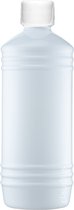 Lege Plastic Fles 500 ml PET wit - met witte ribbeldop - set van 10 stuks - Navulbaar - Leeg