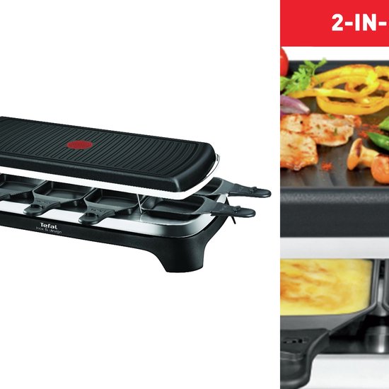 Tefal Inox & Design RE458812 - Raclette - 10 casseroles | bol