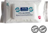 Vochtige Reinigingsdoekjes - Hygienische Brillendoekjes - 75% Alcohol - 80 doekjes in handige voordeelverpakking