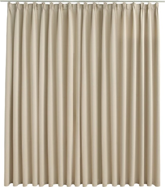 vidaXL - Gordijn - verduisterend - met - haken - 290x245 - cm - beige