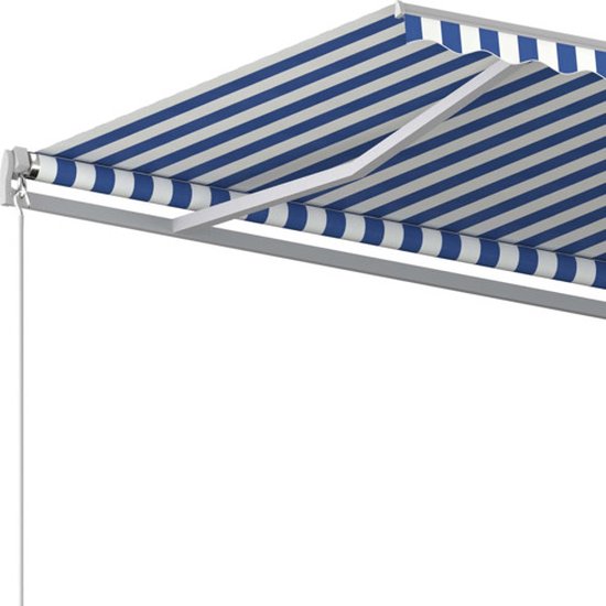 vidaXL Auvent à vidaXL manuelle 400x350 cm Bleu et blanc