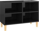vidaXL - Tv-meubel - met - houten - poten - 69,5x30x50 - cm - hoogglans - zwart