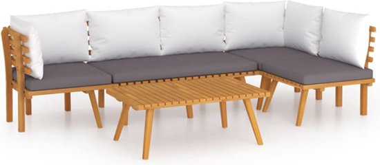 vidaXL Ensemble de salon 5 pièces avec coussins en bois d'acacia massif