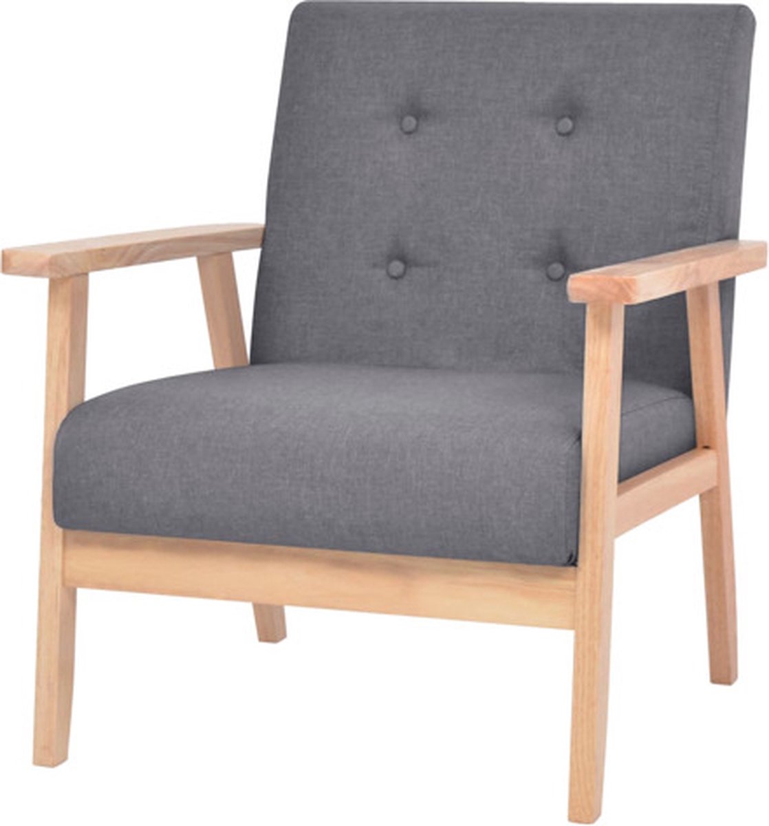 vidaXL Fauteuil - stof - donkergrijs