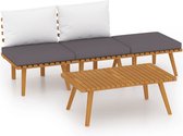 vidaXL Ensemble de salon 4 pièces avec coussins en bois d'acacia massif
