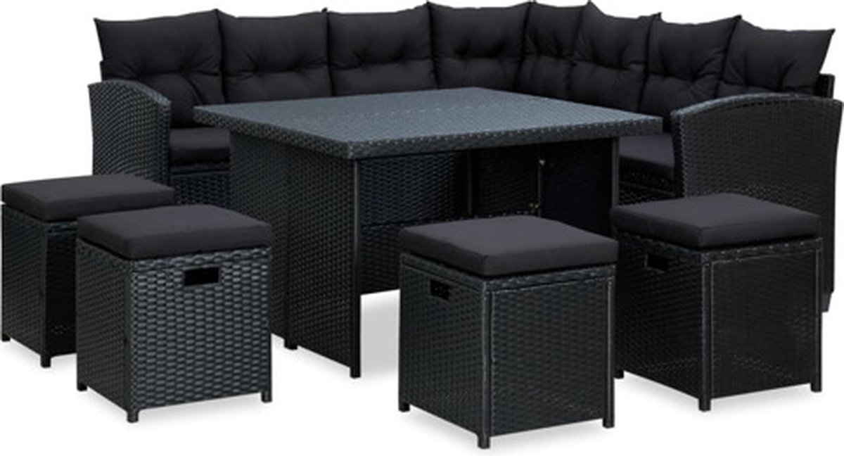 Vidaxl Tuinloungeset Zwart Tuinset
