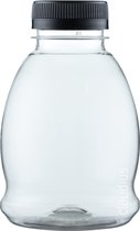 Lege Plastic Fles 250 ml PET transparant - met zwarte dop - set van 10 stuks - Navulbaar - Leeg