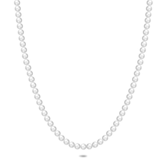 Collier Twice As Nice en argent, perles 6 mm 50 cm+5 cm