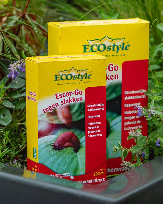 ECOstyle Escar-Go Bestrijdingsmiddel tegen Slakken - Regenvaste Slakkenkorrels - Stopt Slakkenvraat Direct - 200 m² - 500 GR