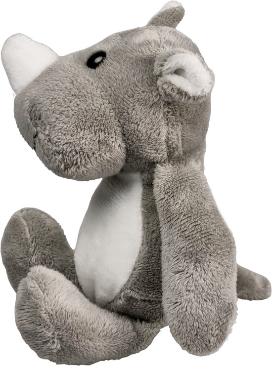 UNITOYS - Zittende Neushoorn - Grijs - 21cm - Knuffel van UNITOYS — afbeelding 2