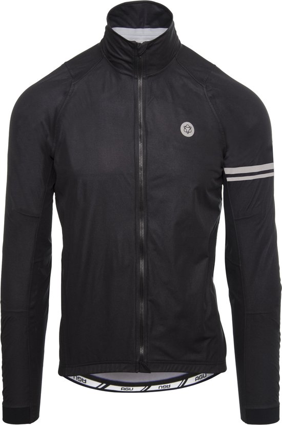GEBIN Fietsjack voor heren, winddicht, waterdicht, met fleece, warme reflecterende fietskleding voor de winter, thermische jas met lange mouwen, groen, L