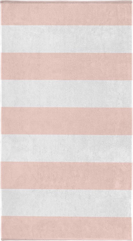 Cinderella Dune Stripe Strandlaken - Luxe Badlaken - 100% Egyptisch katoen - Strandhanddoek 100x200 cm - Roze