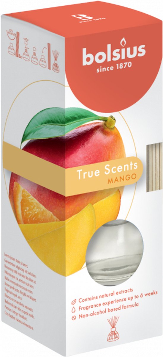 Bolsius geurstokjes mango geurverspreiders 45 ml True Scents