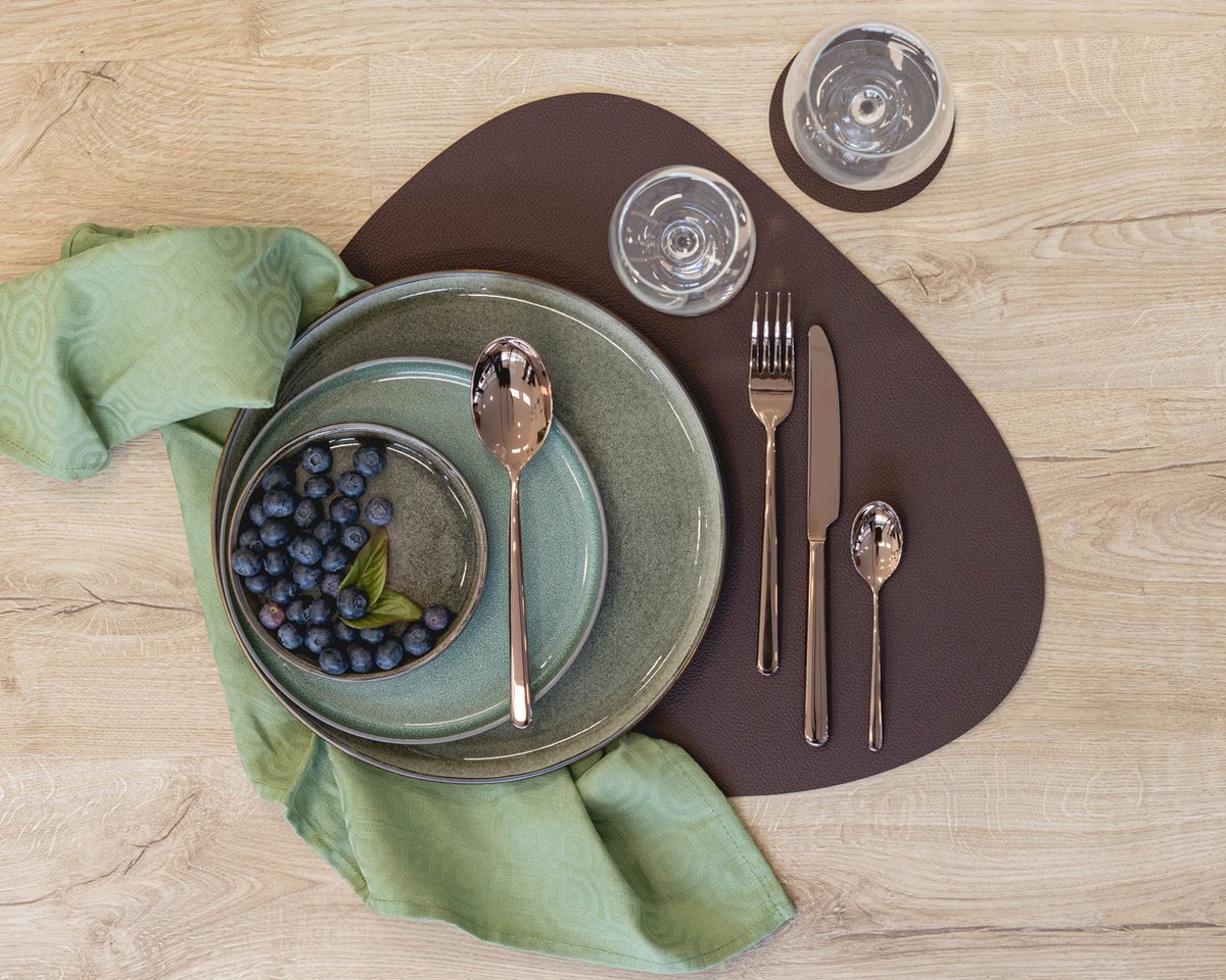 Jay Hill Placemats Leer Bruin / Zand Organic dubbelzijdig 44 x