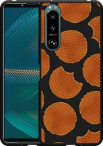 Sony Xperia 5 III Hoesje Zwart Stroopwafels Designed by Cazy