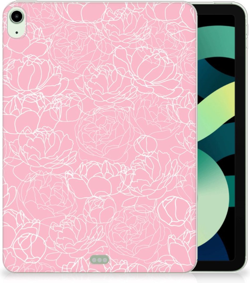 iPad Air (2020/2022) 10.9 inch Siliconen Hoesje White Flowers