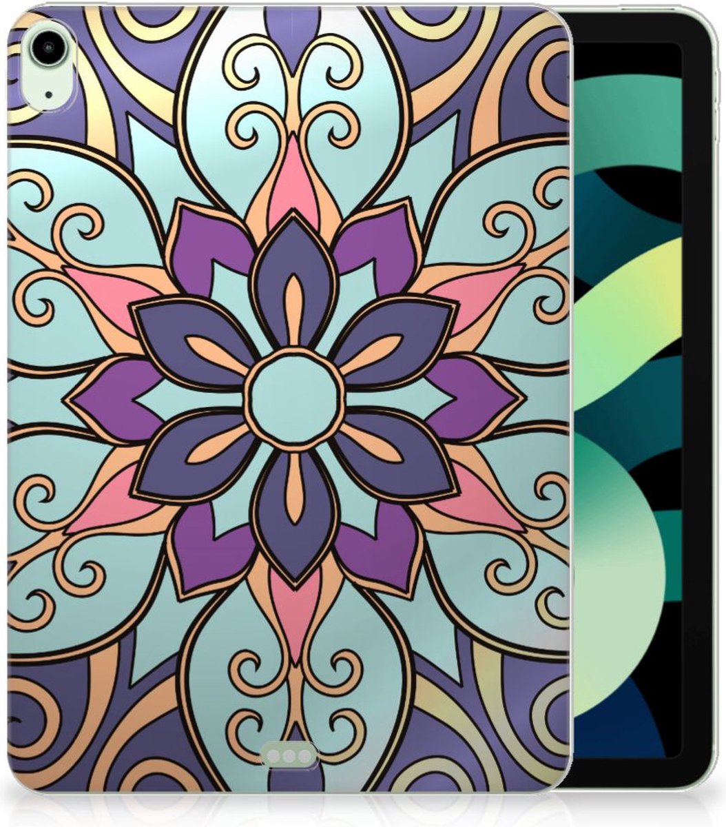 iPad Air (2020/2022) 10.9 inch Siliconen Hoesje Purple Flower