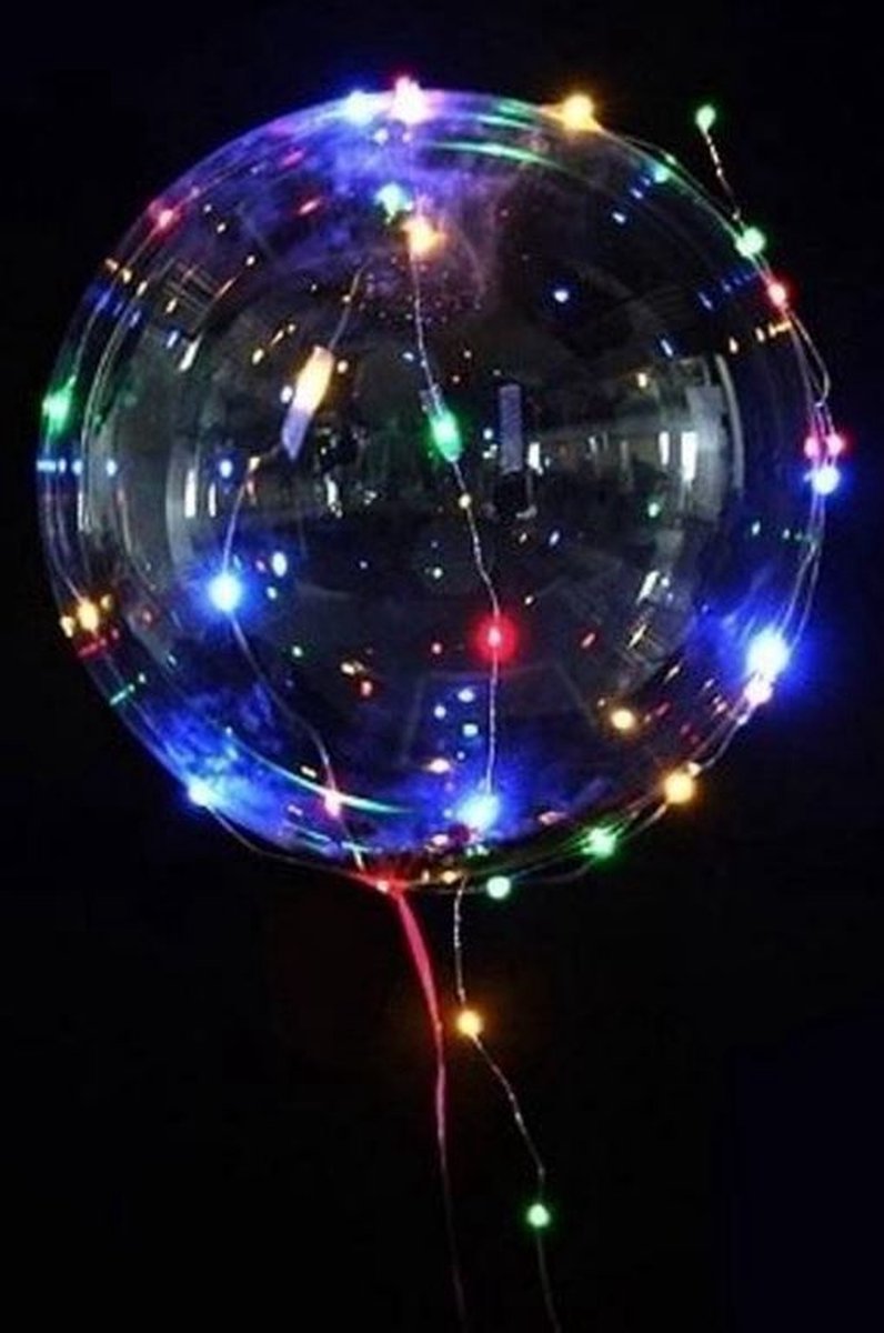 Ballon Bobo à LED Clignotant avec Bâtons, Hélium Transparent