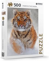 Puzzle Rebo 500 pièces - Tiger dans la neige