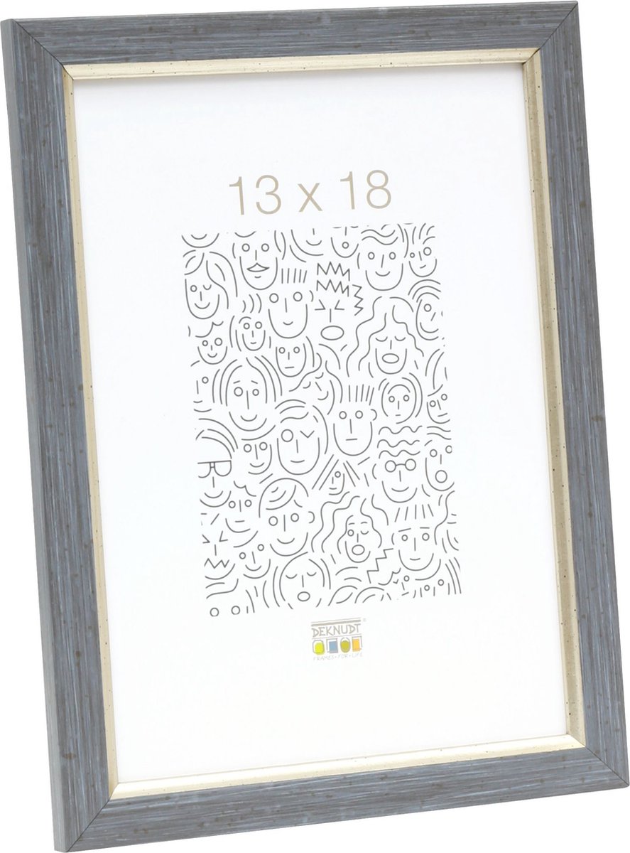 Deknudt Frames fotolijst S46AF7 - grijze schilderlook - biesje - 13x18 grijs