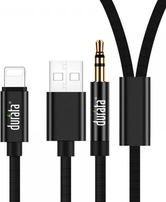AUDIO SPLITTER CABLE - LIGHTNING TO 3.5MM - audiokabel - audio splitter - MUSIC + CHARGE - 1200mm - DRMU06
