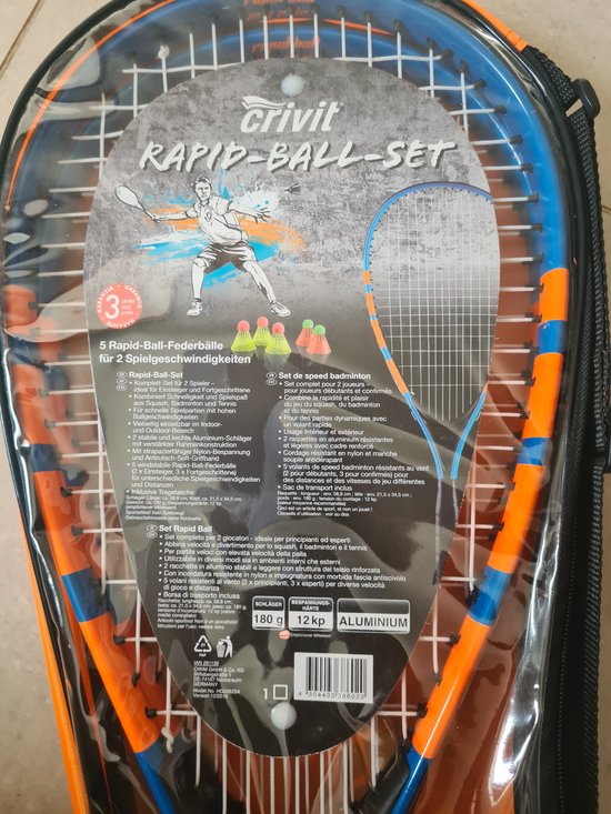 Crivit Compleet Blauw/oranje set bol Badminton 