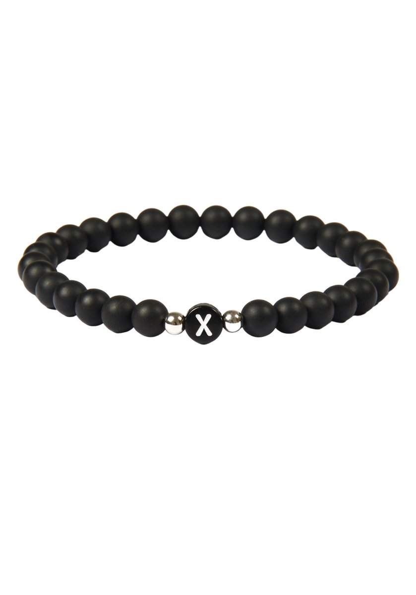 good.designs Parelarmband van agaatstenen met de letter X
