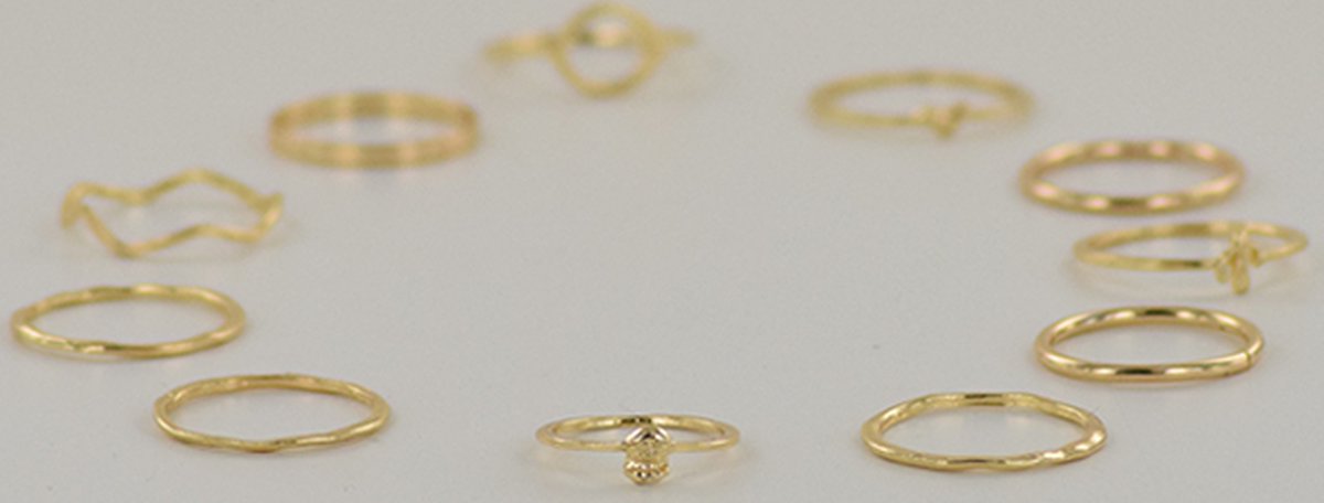 11 delige ringen set minimalistisch goud