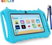 DEPLAY Kids Tablet - Kindertablet - Ouder Control App - 3000 Mah Batterij - Touchscreen Pen & Beschermhoes - Android 12 –  7 Inch - Blauw