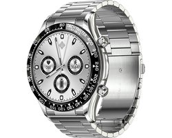 Darenci Smartwatch Superior Pro - Smartwatch heren - Activity Tracker - Touchscreen - Bluetooth bellen - Bluetooth muziek - Stalen band - Heren - Horloge - Stappenteller - Bloeddrukmeter - Verbrande calorieën - Zuurstofmeter - Waterdicht - Zilver