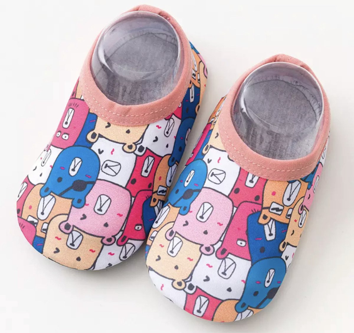 Zwemschoentjes - Waterschoentjes - Strandschoentjes - Anti-slipzool van Baby-Slofje maat S (13,7 cm) - Kleurrijk diertjes