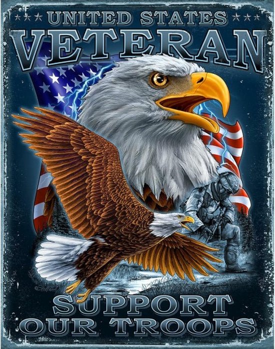 Wandbord - United States Veteran Support Our Troops