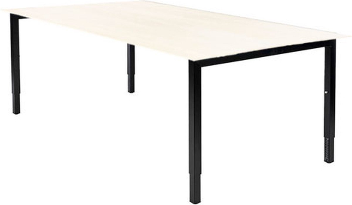 Fyra - Vaste Hoogte Bureau - 74 cm- 160x80 - Wit - Zwart frame