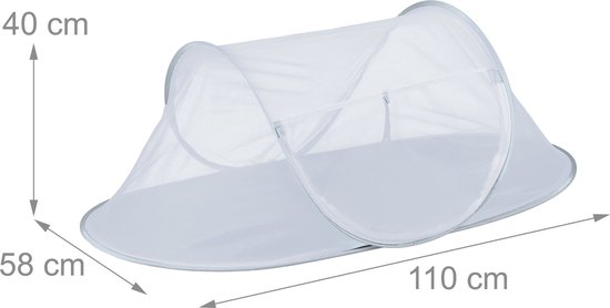 Relaxdays vliegenkap eten - opvouwbaar - 40 x 110 x 58 cm - tegen fruitvliegjes - grijs-wit van Relaxdays — afbeelding 5