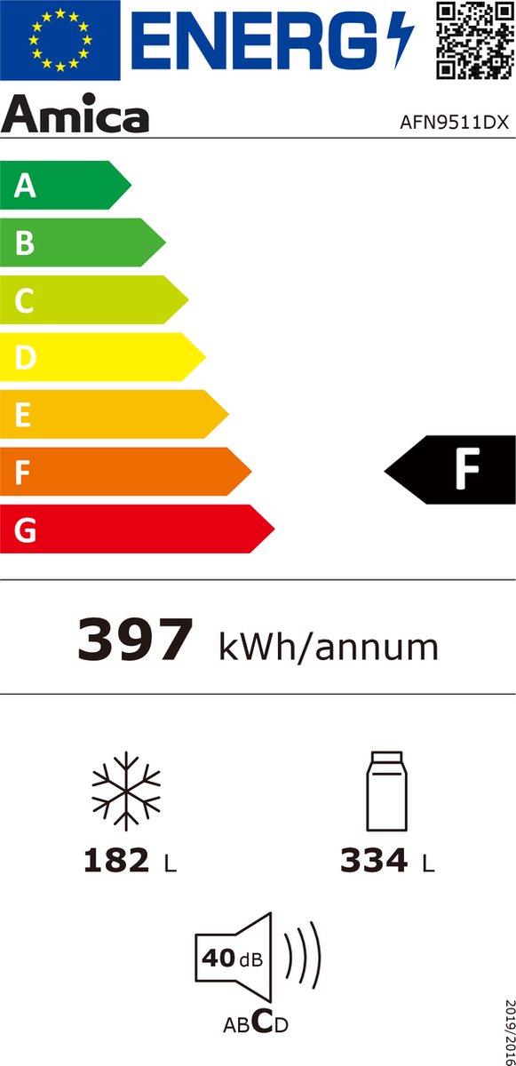 Amica AFN9511DX Réfrigérateur américain côte à côte avec distributeur d'eau