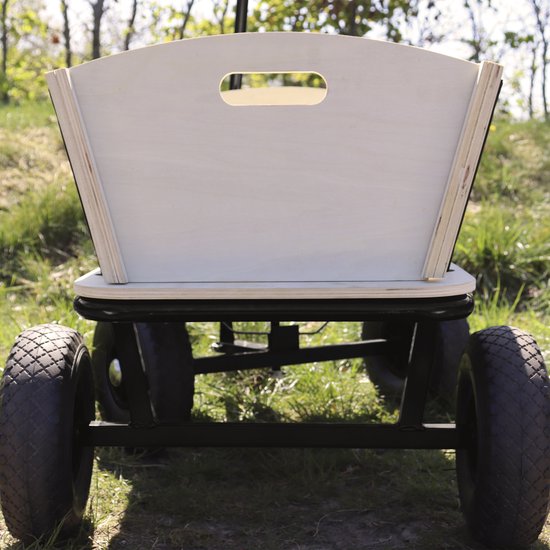 Sunny Billy Beach Wagon Bolderkar Zwart - Blank hout - Bolderwagen met luchtbanden - 94x61x97cm van Sunny Billy — afbeelding 5