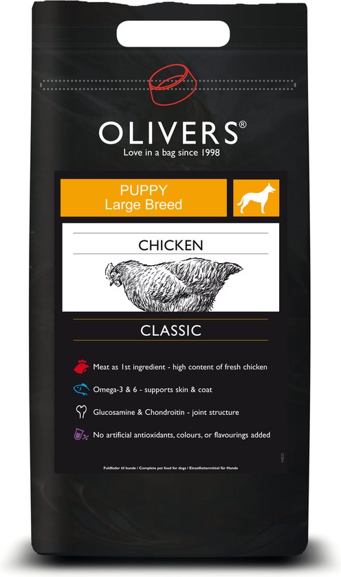 Olivers Kip classic puppy voer 4 kg