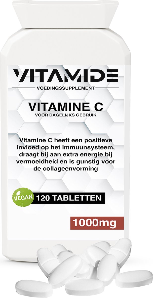 Vitamide Vitamine C 1000 mg - 120 Vegan Tabletten voor 4 Maanden