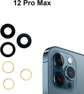 Objectif de caméra pour iPhone 12 pro Max lot de 3 - Couvercle d' lens de caméra arrière - Caméra arrière / lens en verre de caméra arrière pour iphone 12 Pro Max